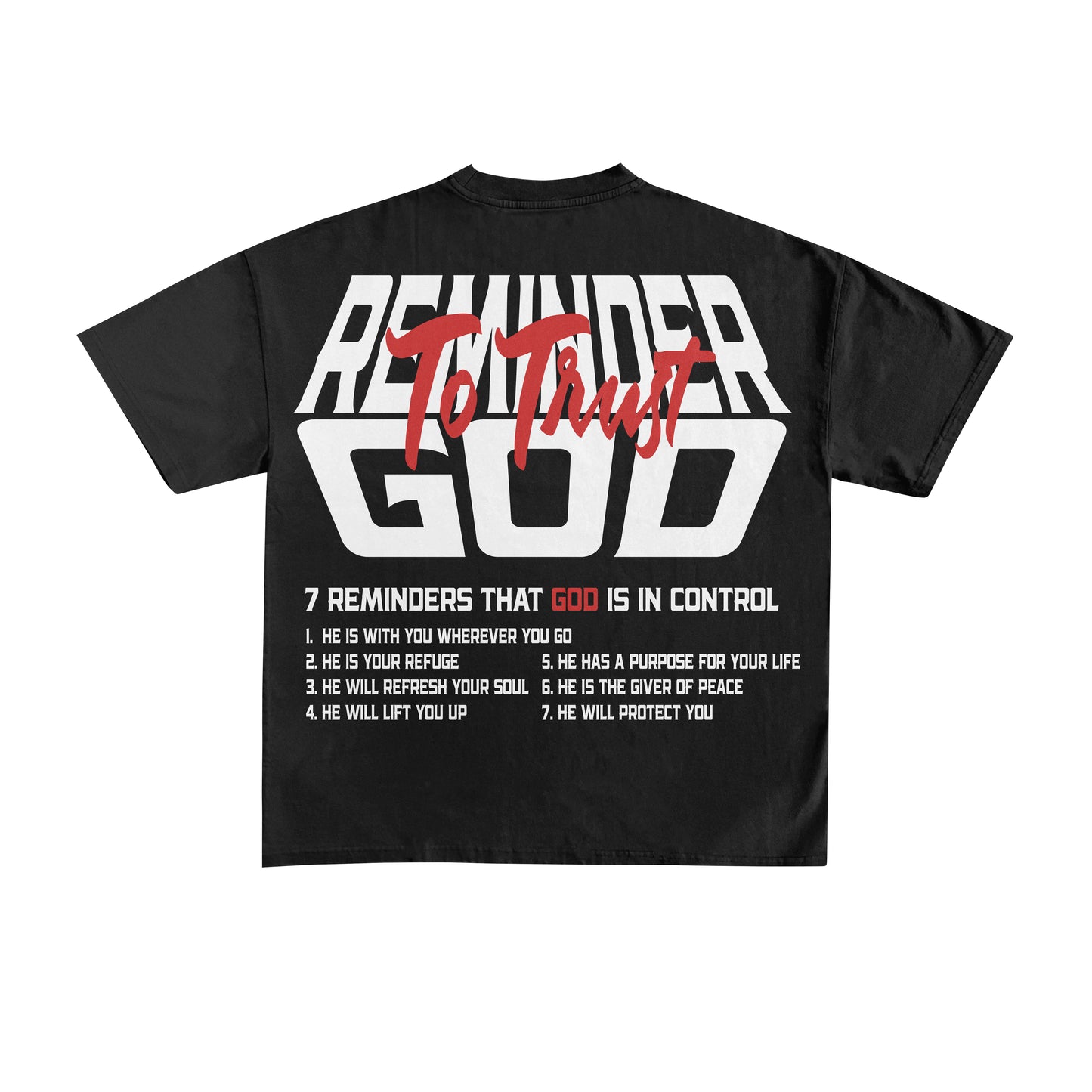 OVERSIZED "TRUST HIM" T-SHIRT - BLACK