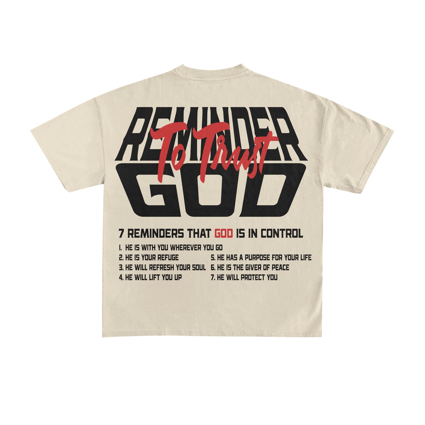 OVERSIZED "TRUST HIM" T-SHIRT - CREAM